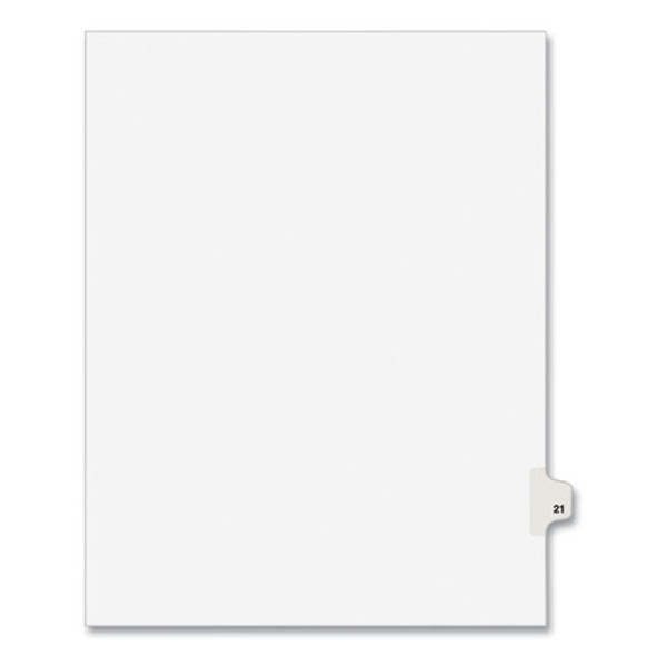 Preprinted Legal Exhibit Side Tab Index Dividers, Avery Style, 10-Tab, 21, 11 x 8.5, White, 25/Pack, (1021)