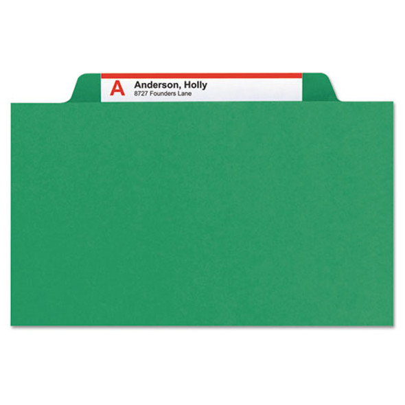 Expanding Recycled Heavy Pressboard Folders, 1/3-Cut Tabs: Assorted, Letter Size, 1" Expansion, Green, 25/Box