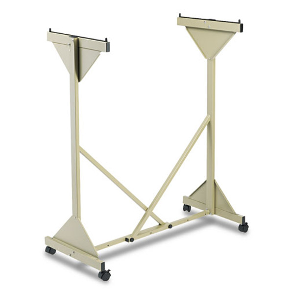 Mobile Plan Center Sheet Rack, 18 Hanging Clamps, 43.75w x 20.5d x 51h, Sand