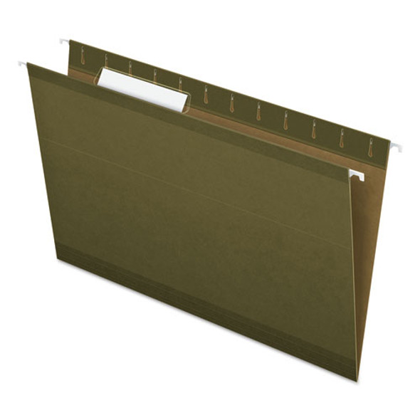 Reinforced Hanging File Folders with Printable Tab Inserts, Legal Size, 1/3-Cut Tabs, Standard Green, 25/Box