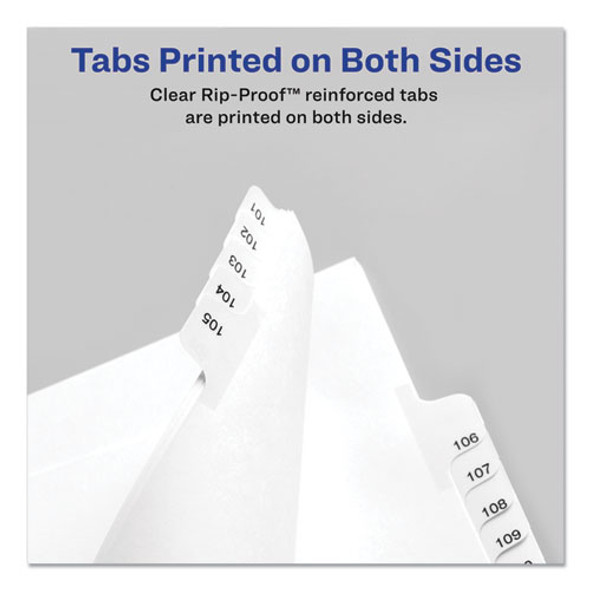 Preprinted Legal Exhibit Side Tab Index Dividers, Allstate Style, 10-Tab, 25, 11 x 8.5, White, 25/Pack