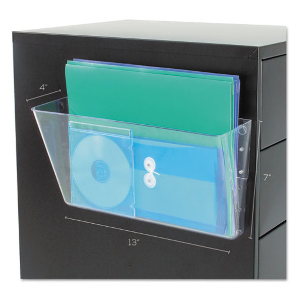 Magnetic DocuPocket Wall File, Letter Size, 13" x 4" x 7", Clear