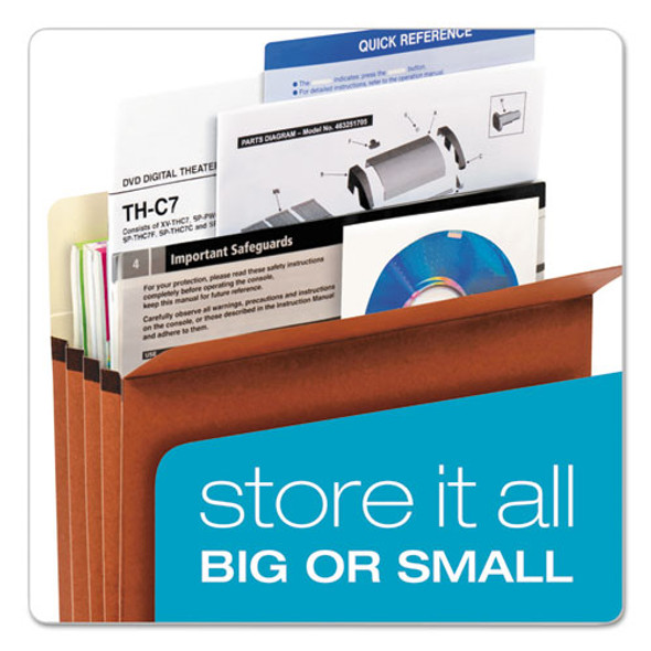 Standard Expanding File Pockets, 1.75" Expansion, Letter Size, Redrope, 25/Box
