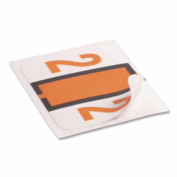 Numerical End Tab File Folder Labels, 2, 1 x 1.25, White, 500/Roll