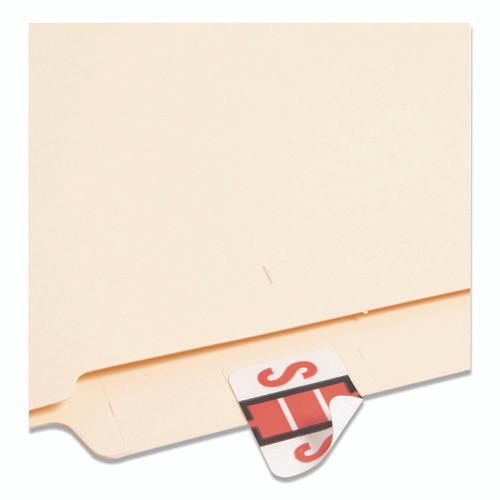 A-Z Color-Coded End Tab Filing Labels, S, 1 x 1.25, White, 500/Roll