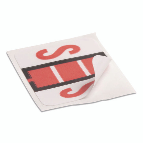 A-Z Color-Coded End Tab Filing Labels, S, 1 x 1.25, White, 500/Roll