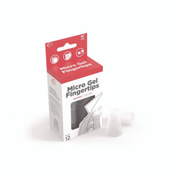 Micro-Gel Fingertips, Small, Medium, Large, X-Large, Clear, 12/Pack