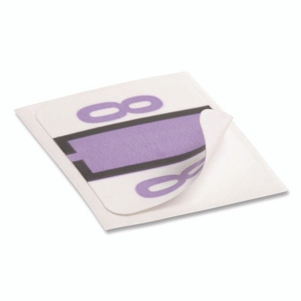 Numerical End Tab File Folder Labels, 8, 1 x 1.25, White, 500/Roll