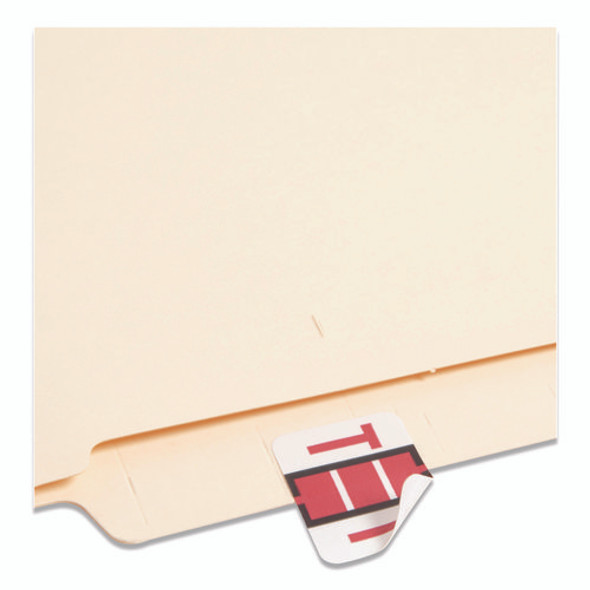 A-Z Color-Coded End Tab Filing Labels, T, 1 x 1.25, White, 500/Roll