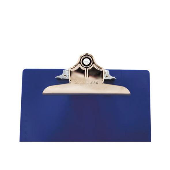 Recycled Plastic Clipboard with Ruler Edge, 1" Clip Capacity, Holds 8.5 x 11 Sheets, Blue