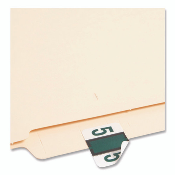 Numerical End Tab File Folder Labels, 5, 1 x 1.25, White, 500/Roll