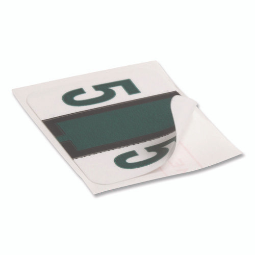Numerical End Tab File Folder Labels, 5, 1 x 1.25, White, 500/Roll