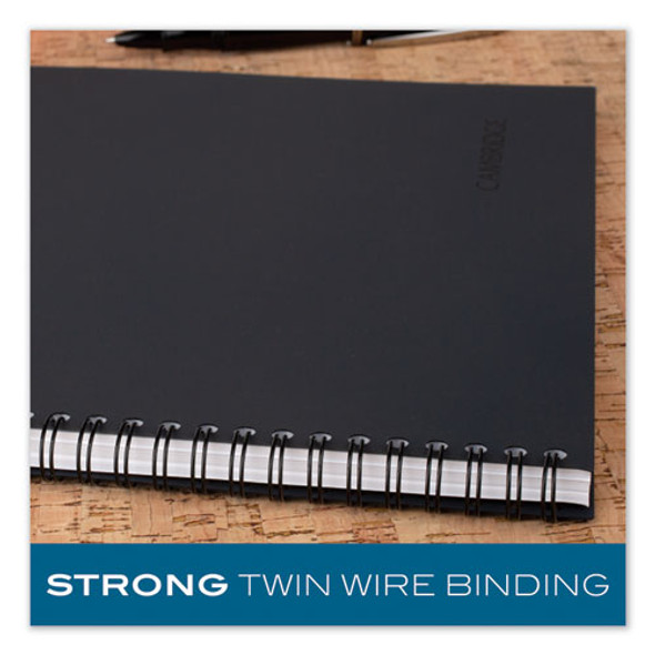 Wirebound Business Notebook, 1-Subject, Wide/Legal Rule, Black Linen Cover, (80) 9.5 x 6.63 Sheets