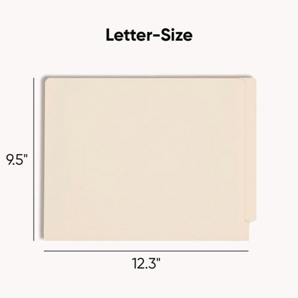 Fastener Folder with Divider, 0.75" Expansion, 1 Divider, 4 Fasteners, Letter Size, Manila Exterior, 50/Box