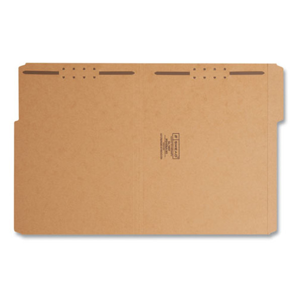 Top Tab Fastener Folders, 1/3-Cut Tabs: Assorted, 0.75" Expansion, 2 Fasteners, Letter Size, Kraft Exterior, 50/Box