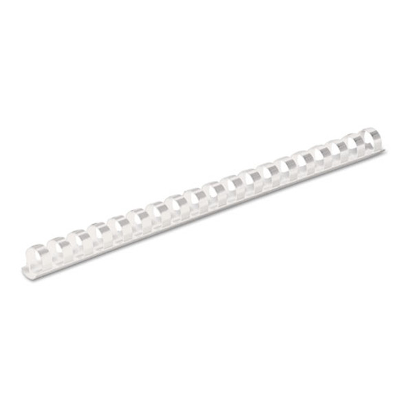 Plastic Comb Bindings, 1/2" Diameter, 90 Sheet Capacity, White, 100/Pack