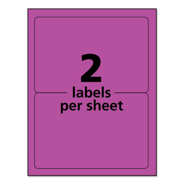 High-Visibility Permanent Laser ID Labels, 5.5 x 8.5, Neon Magenta, 200/Box