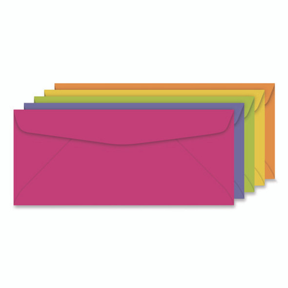 Bulk Envelopes, #10, Bankers Flap, Gummed Closure, Assorted Colors, 200/Pack