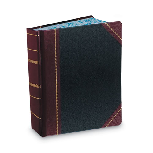 Account Record Book, Record-Style Rule, Black/Red/Gold Cover, 13.75 x 8.38 Sheets, 500 Sheets/Book