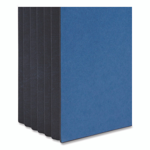 Extra-Wide Expanding Wallets with Elastic Cord, 5.25" Expansion, 1 Section, Elastic Cord Closure, Letter Size, Navy Blue