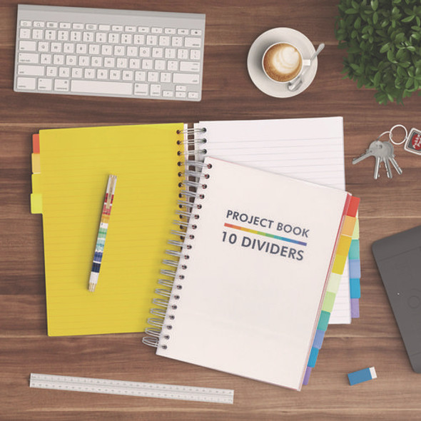 B5 Size 10-Subject Project Book, 10-Subject, Medium/College Rule, White Cover, (200) 9.8 x 6.9 Sheets