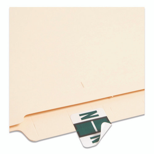 A-Z Color-Coded End Tab Filing Labels, N, 1 x 1.25, White, 500/Roll