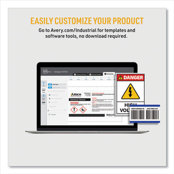 PermaTrack Tamper-Evident Asset Tag Labels, Laser Printers, 2 x 3.75, White, 8/Sheet, 8 Sheets/Pack