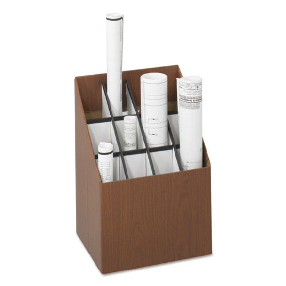 Corrugated Roll Files, 12 Compartments, 15w x 12d x 22h, Woodgrain