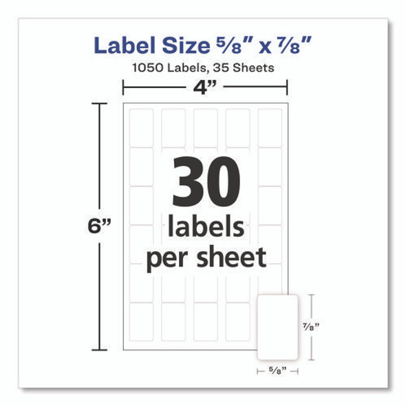 Removable Multi-Use Labels, Handwrite Only, 0.63 x 0.88, White, 30/Sheet, 35 Sheets/Pack, (5424) Removable Multi-Use Labels, Handwrite Only, 0.63 x 0.88, White, 30/Sheet, 35 Sheets/Pack, (5424)