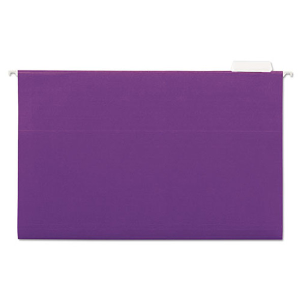 Deluxe Bright Color Hanging File Folders, Legal Size, 1/5-Cut Tabs, Violet, 25/Box