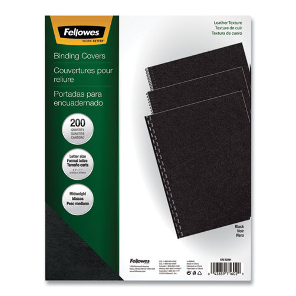 Executive Leather-Like Presentation Cover, Black, 11 x 8.5, Unpunched, 200/Pack
