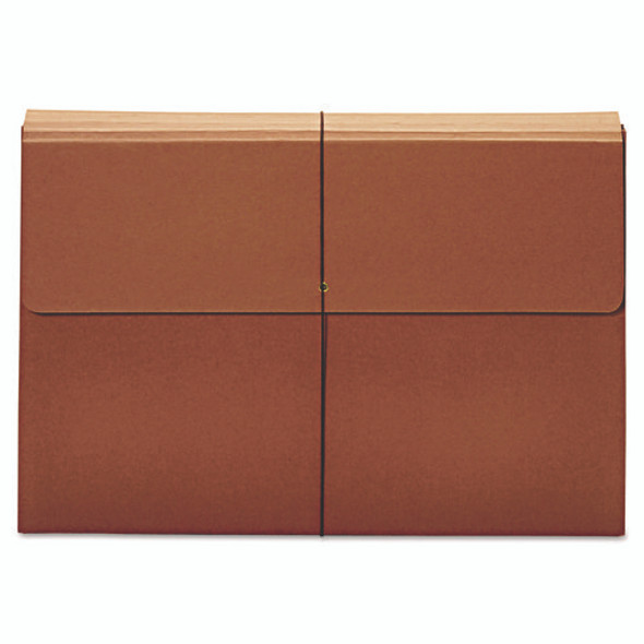 Expanding Wallet, 3.5" Expansion, 1 Section, Elastic Cord Closure, Tabloid Size, Brown