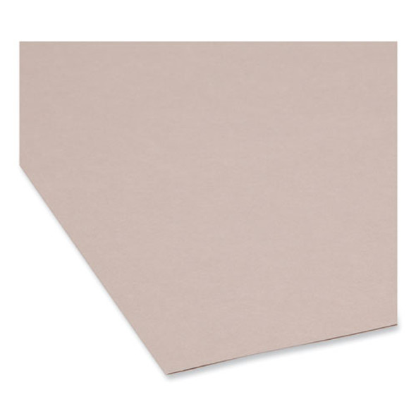 Reinforced Top Tab Colored File Folders, 1/3-Cut Tabs: Assorted, Letter Size, 0.75" Expansion, Gray, 100/Box