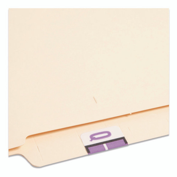 A-Z Color-Coded End Tab Filing Labels, Q, 1 x 1.25, White, 500/Roll