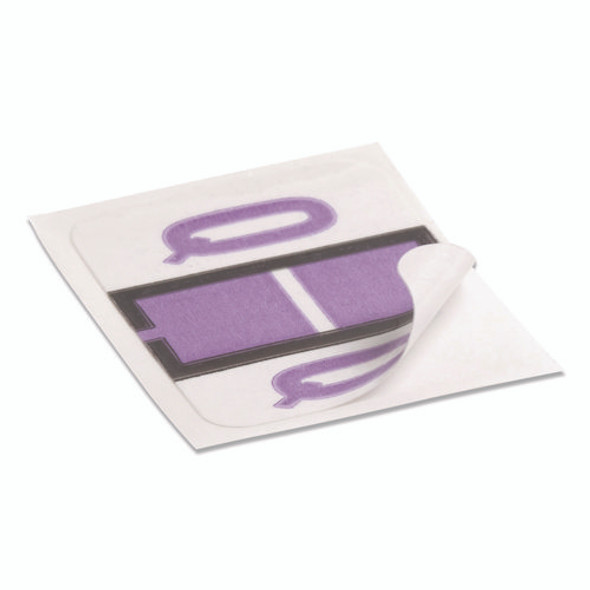 A-Z Color-Coded End Tab Filing Labels, Q, 1 x 1.25, White, 500/Roll