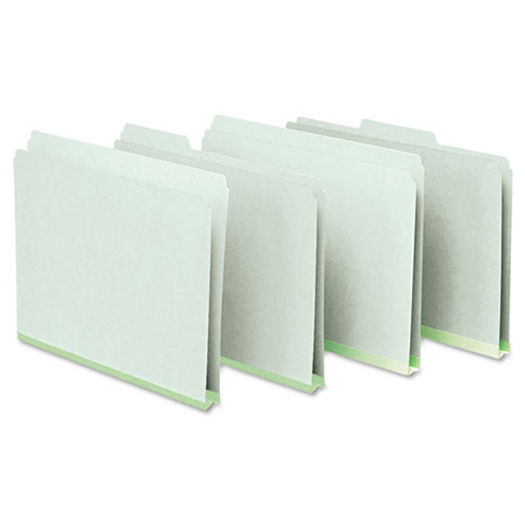 Pressboard Expanding File Folders, 1/3-Cut Tabs: Assorted, Letter Size, 1" Expansion, Green, 25/Box