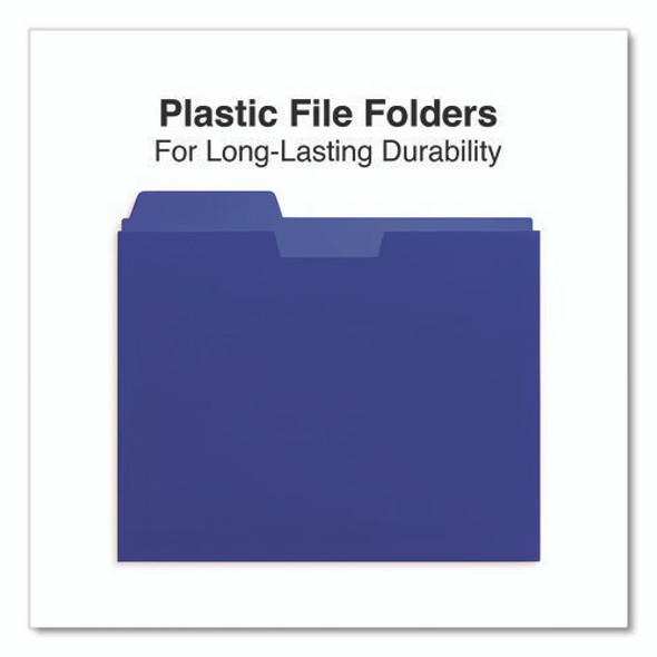 Plastic File Pockets, 1/3 Cut Tab, Letter Size, Assorted Colors, 5/Pack