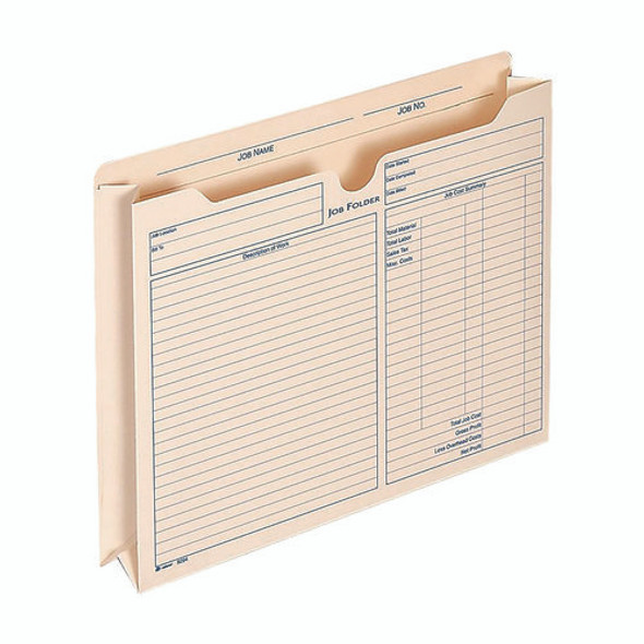 Pre-Printed Heavy-Duty Reinforced File Pocket, 2" Expansion, Letter Size, Manila, 15/Pack