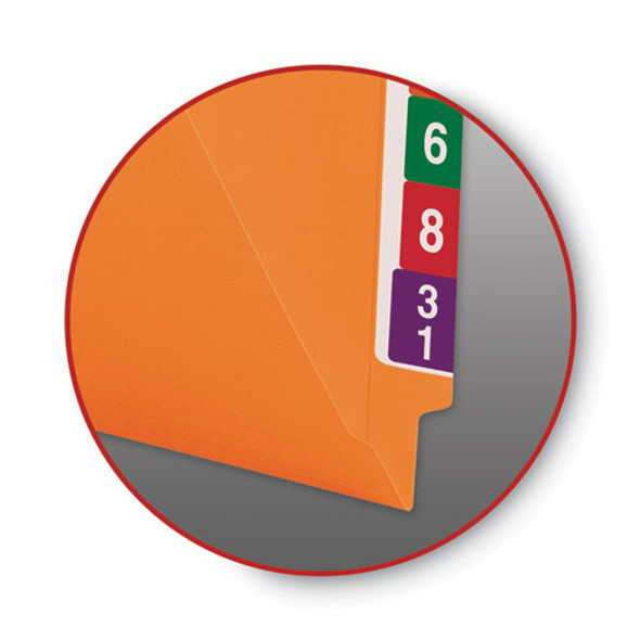 Shelf-Master Reinforced End Tab Colored Folders, Straight Tabs, Letter Size, 0.75" Expansion, Orange, 100/Box