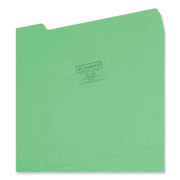 Colored File Folders, 1/3-Cut Tabs: Assorted, Letter Size, 0.75" Expansion, Assorted: Blue/Green/Orange/Red/Yellow, 100/Box