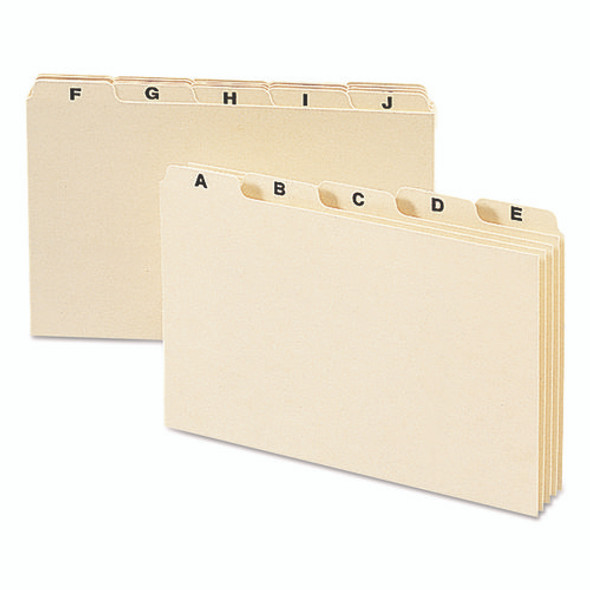 Manila Card Guides, 1/5-Cut Top Tab, A to Z, 5 x 8, Manila, 25/Set