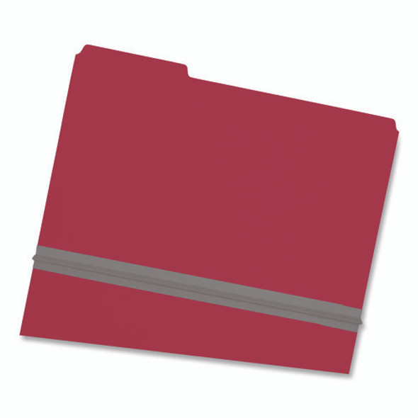 Expanding Recycled Heavy Pressboard Folders, 1/3-Cut Tabs: Assorted, Legal Size, 1" Expansion, Bright Red, 25/Box
