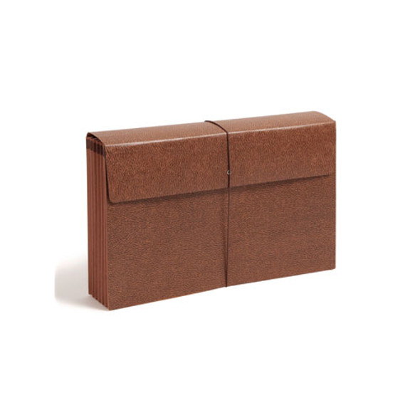 Classic Expanding Wallets, 5.25" Expansion, 1 Section, Elastic Cord Closure, Legal Size, Redrope, 10/Box