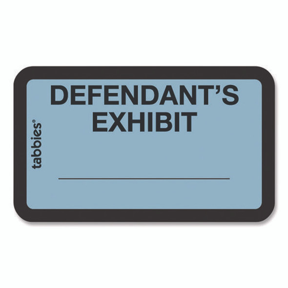 Legal Exhibit Labels, Defendant's Exhibit, 1.63 x 1, Blue, 9/Sheet, 28 Sheets/Pack, 252 Labels/Pack