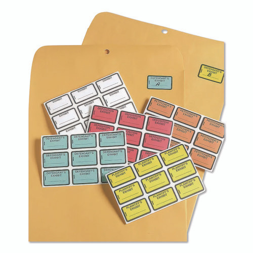 Legal Exhibit Labels, Defendant's Exhibit, 1.63 x 1, Blue, 9/Sheet, 28 Sheets/Pack, 252 Labels/Pack