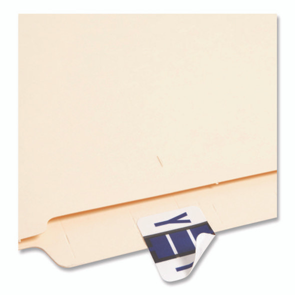 A-Z Color-Coded End Tab Filing Labels, Y, 1 x 1.25, White, 500/Roll