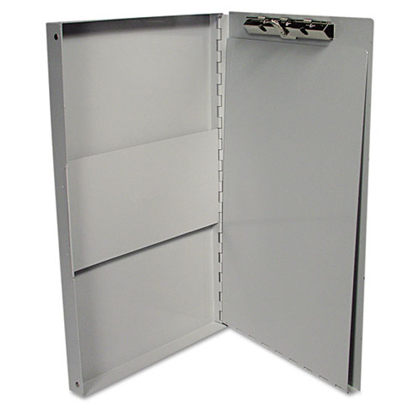 Deluxe Aluminum Document Box, 0.4" Clip Capacity, Holds 8.5 x 11 Sheets, Aluminum