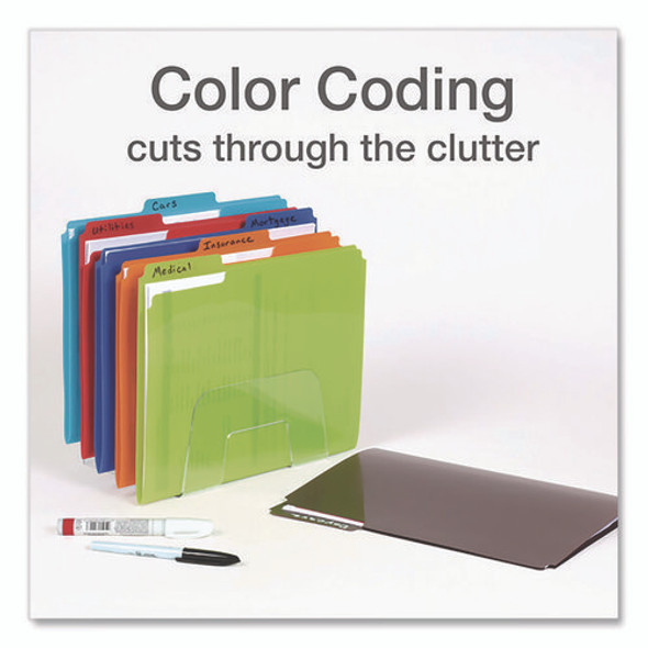 Colorful Poly File Folders, 1/3-Cut Tabs: Assorted, Letter Size, Assorted Colors, 24/Pack