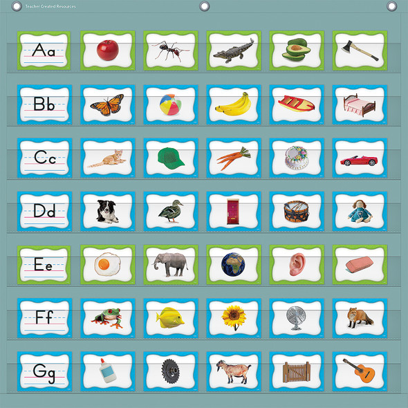 Calming Blue 7 Pocket Chart, 28" x 28" Calming Blue 7 Pocket Chart, 28" x 28"