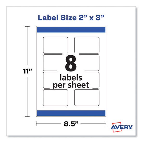Print-to-the-Edge Labels with Sure Feed and Easy Peel, 2 x 3, Glossy Clear, 80/Pack